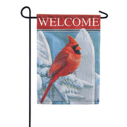 Crimsom Welcome Dura Soft Garden Flag