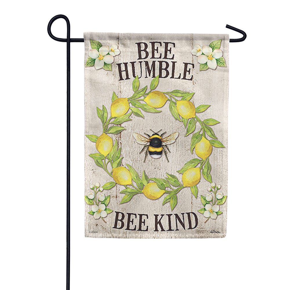 Bee Lemon Wreath Dura Soft Garden Flag