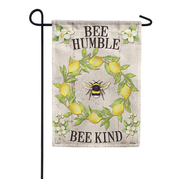 Bee Lemon Wreath Dura Soft Garden Flag