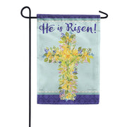 Floral Cross Dura Soft Garden Flag