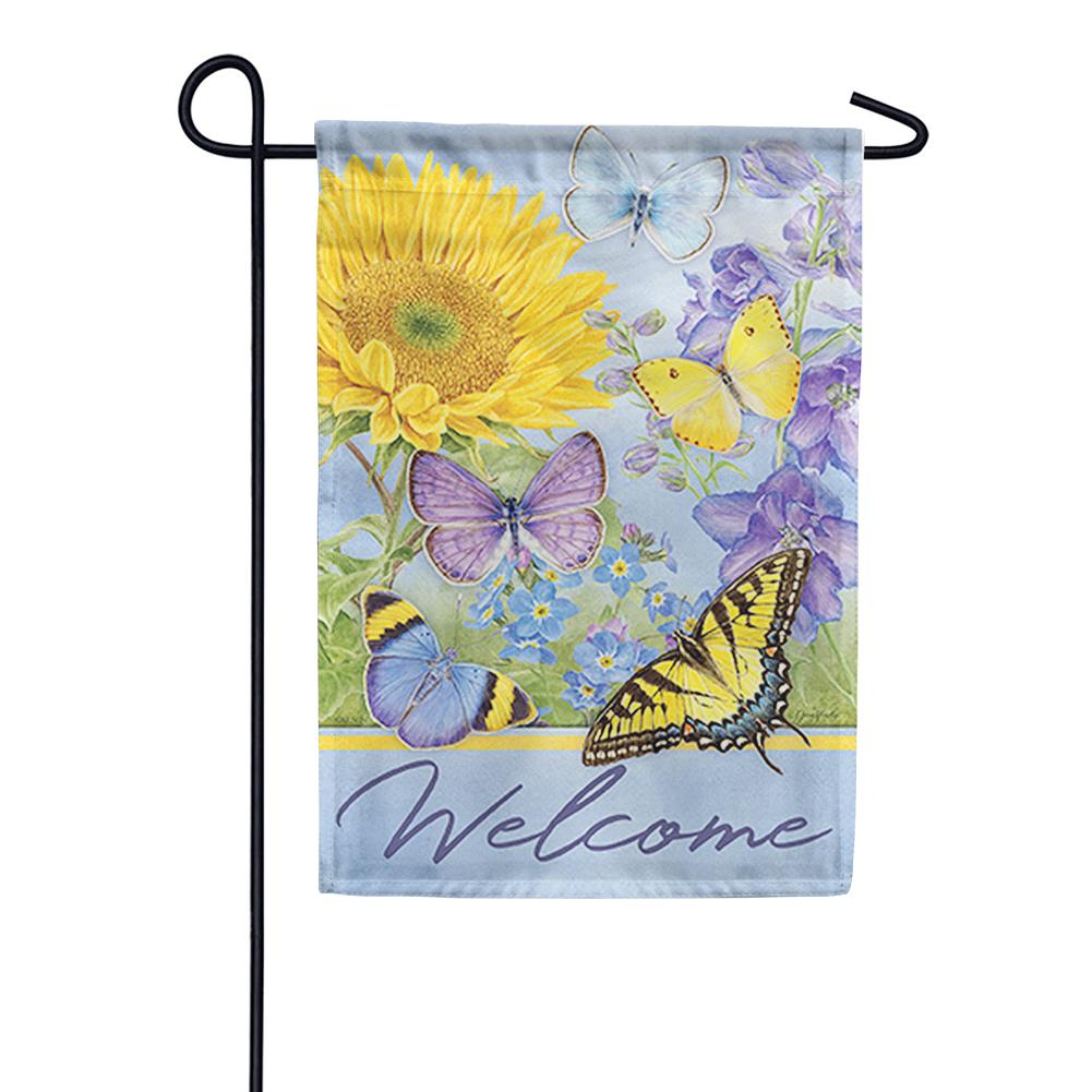 Sunflower Butterflies Dura Soft Garden Flag