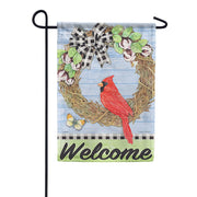 Cardinal On Vine Wreath Dura Soft Garden Flag