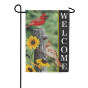 Fence Post Cardinals Dura Soft Garden Flag