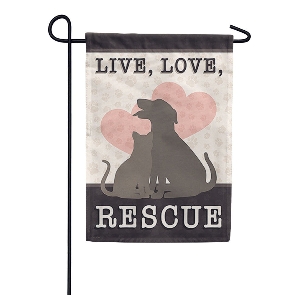Live, Love, Rescue Dura Soft Garden Flag