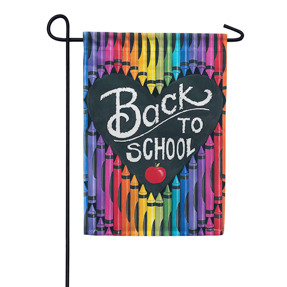 Crayon Heart Dura Soft Garden Flag