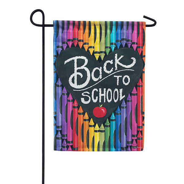 Crayon Heart Dura Soft Garden Flag