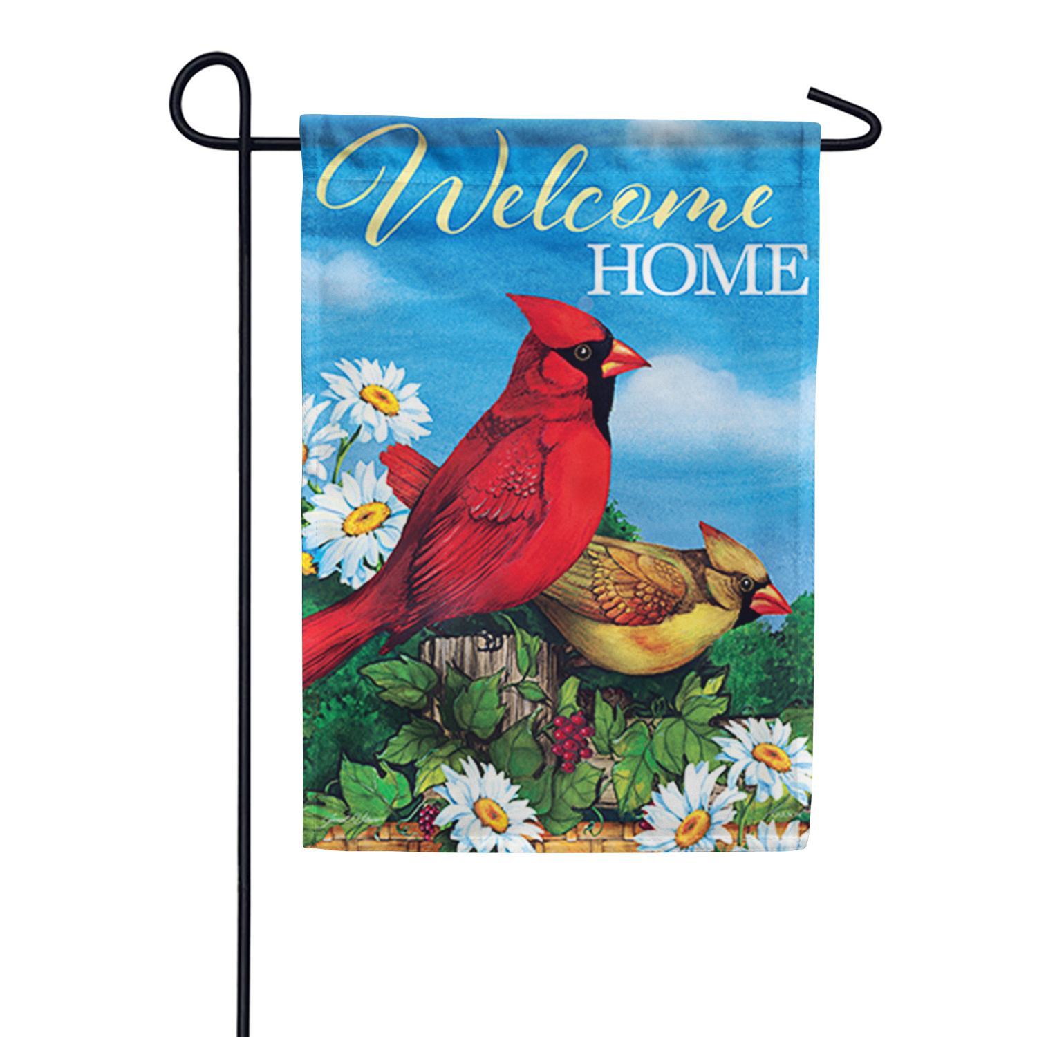 Welcome Cardinal Pair Dura Soft Garden Flag