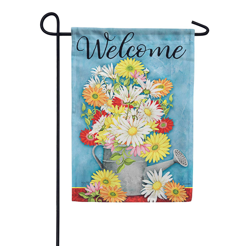 Daisy Watering Can Dura Soft Garden Flag