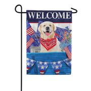 Patriotic Dog Dura Soft Garden Flag