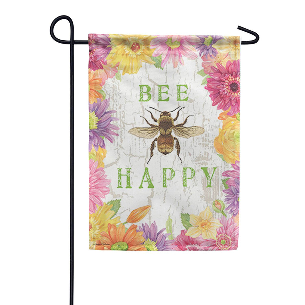 Bee Floral Dura Soft Garden Flag