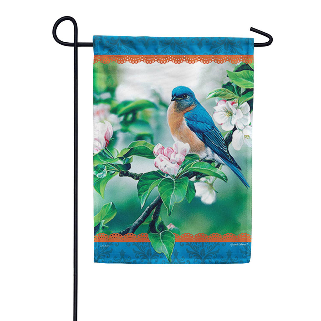 Apple Blossom Bluebird Dura Soft Garden Flag