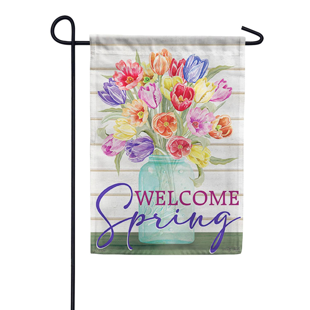 Welcome Spring Dura Soft Garden Flag
