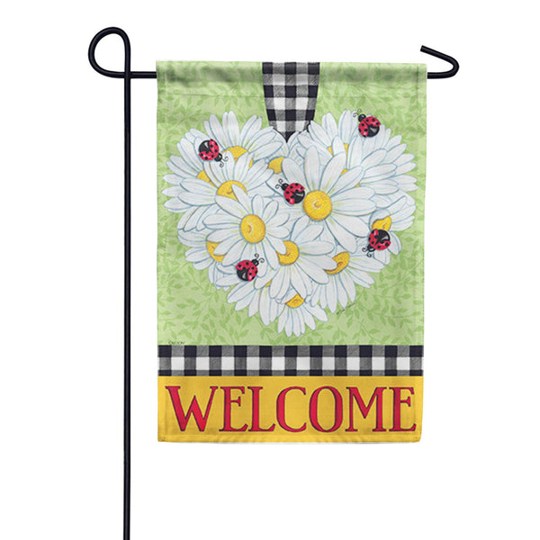 Daisy Heart Dura Soft Garden Flag