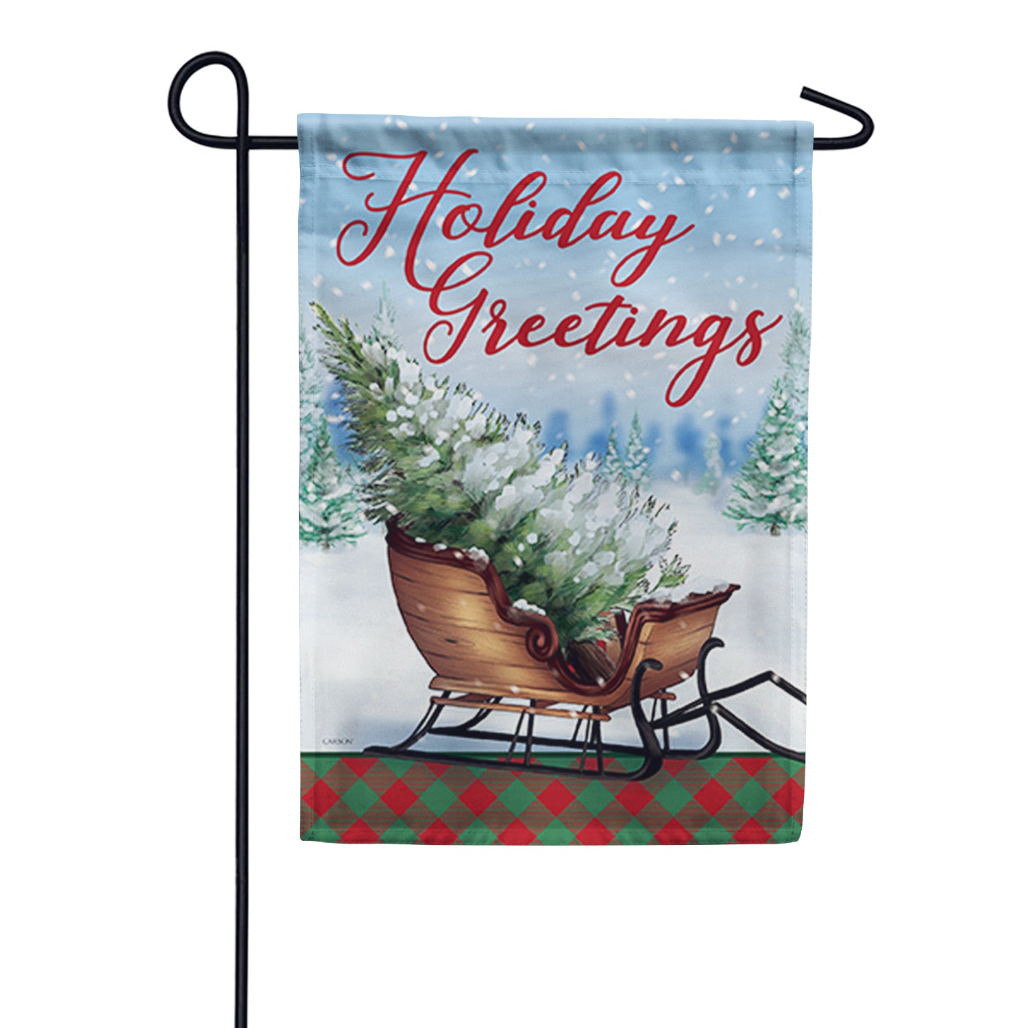 Christmas Sleigh Dura Soft Garden Flag