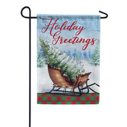 Christmas Sleigh Dura Soft Garden Flag