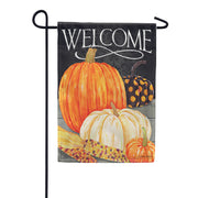 Welcome Pumpkin Trio Dura Soft Garden Flag