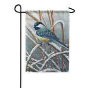 Snowy Chickadee Dura Soft Garden Flag