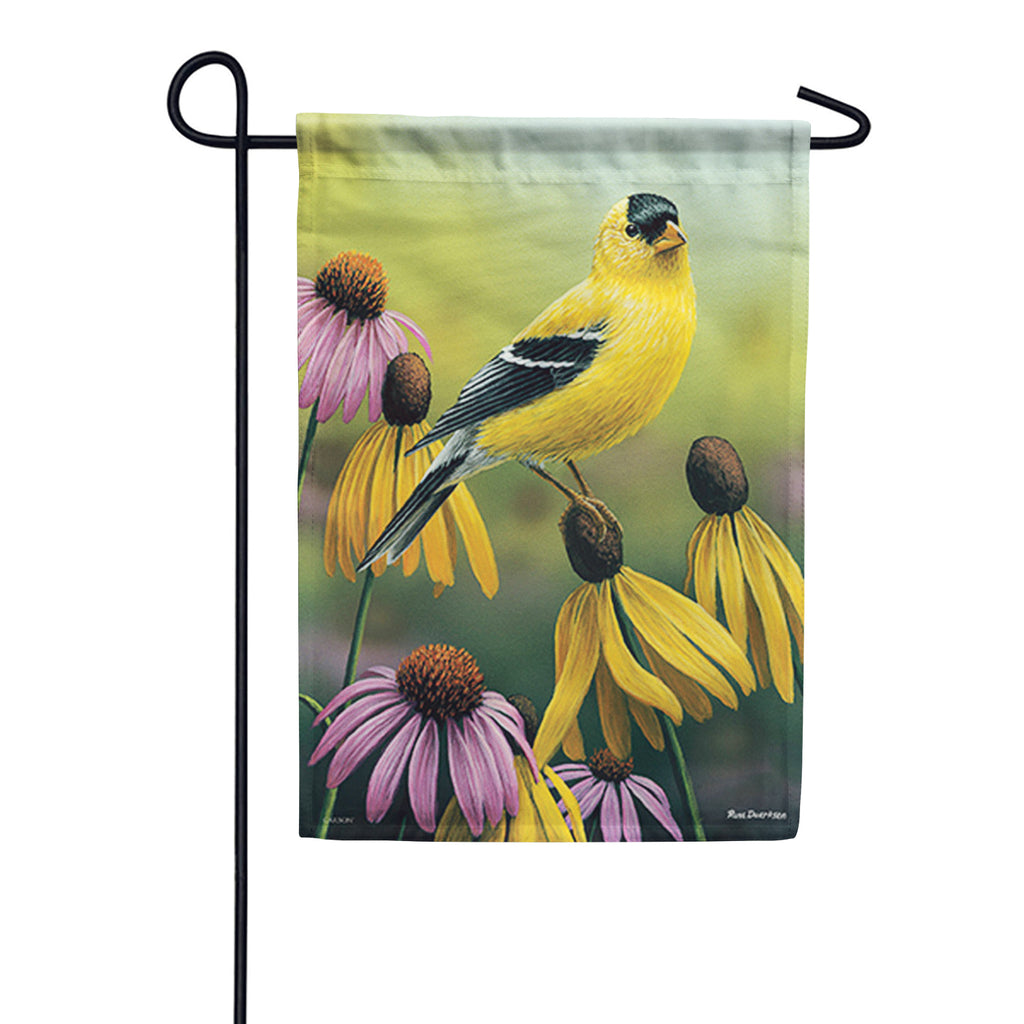 Goldfinch & Coneflower Dura Soft Garden Flag