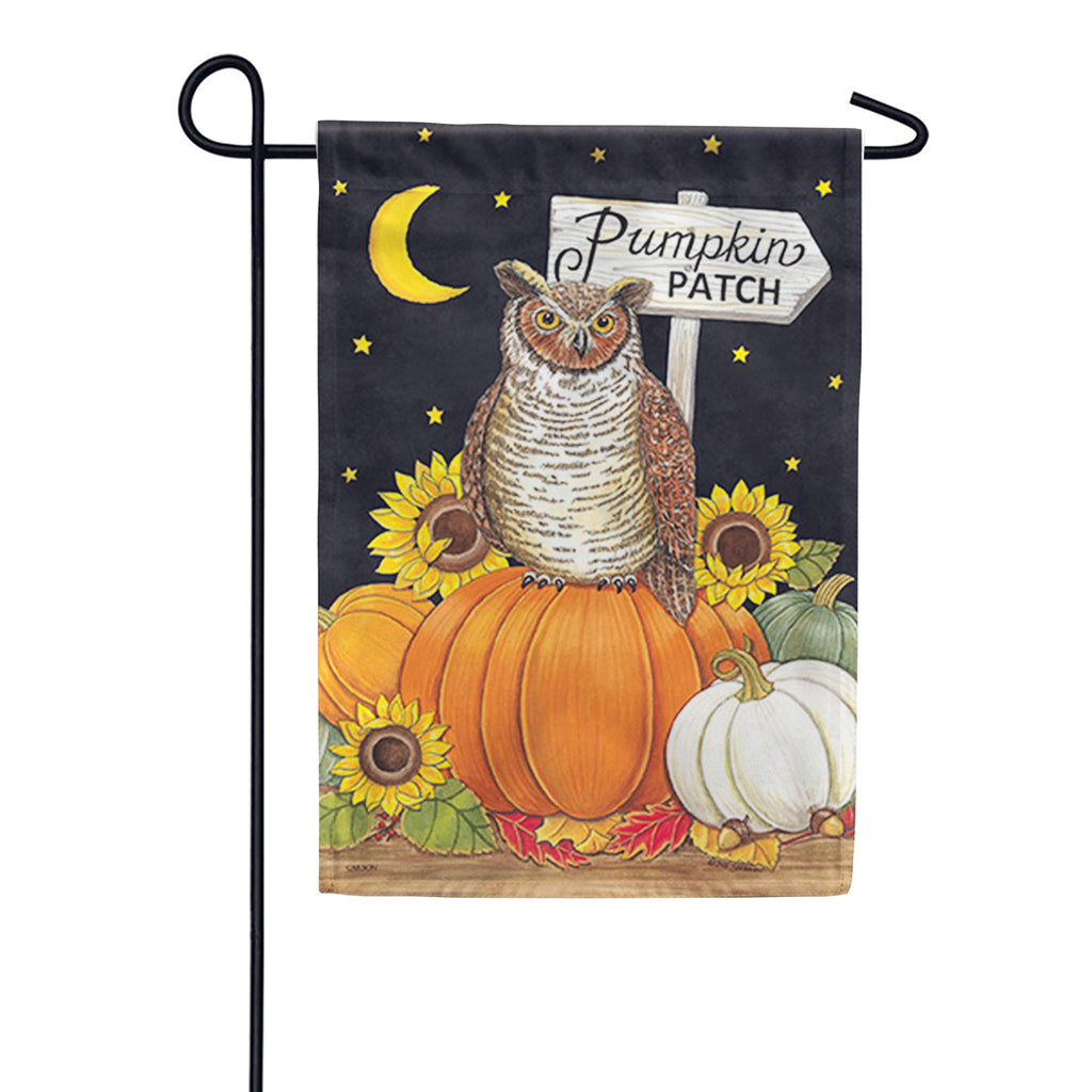 Pumpkin Patch Owl Dura Soft Garden Flag