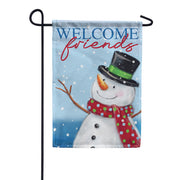 Welcome Snowman Dura Soft Garden Flag