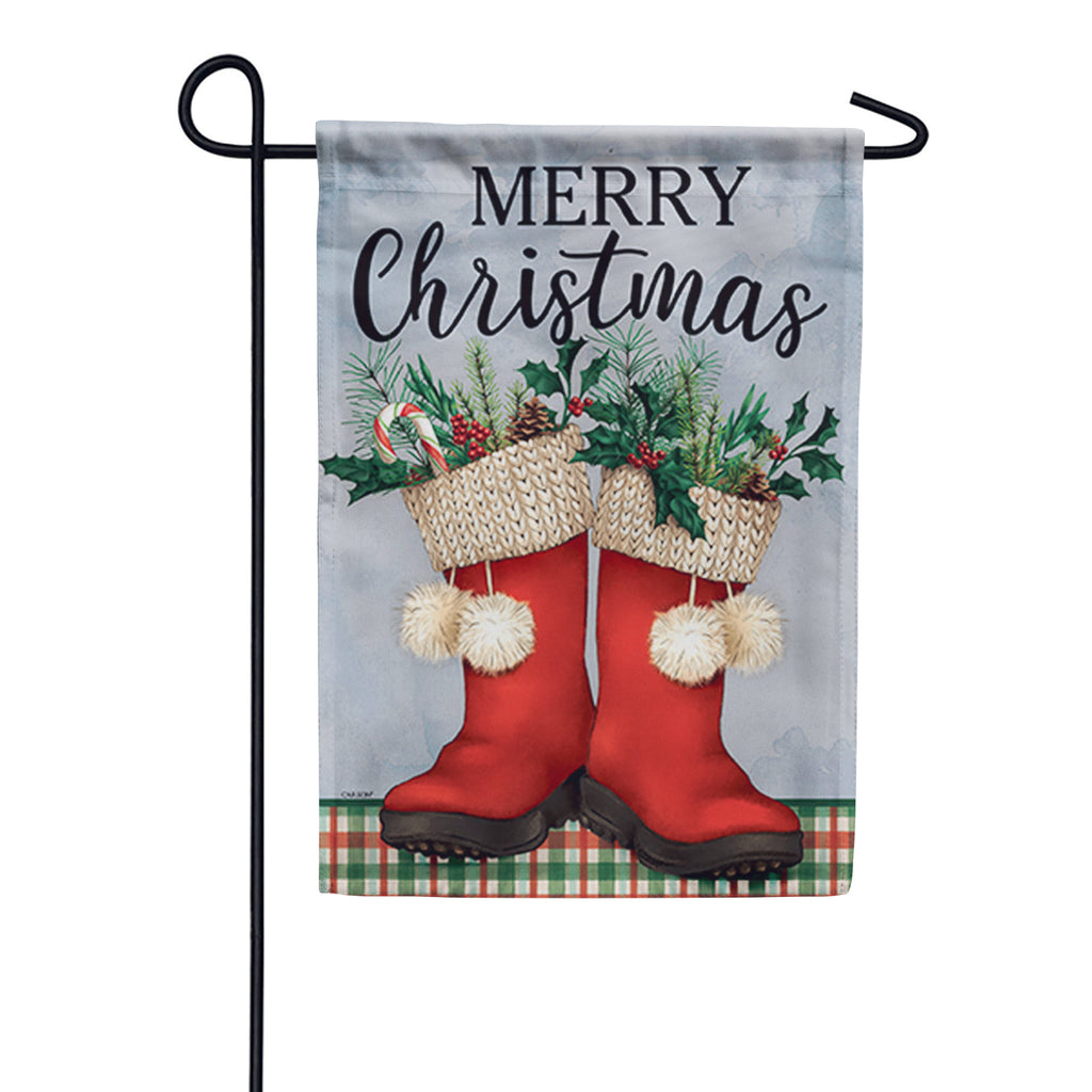 Santa Boot Dura Soft Garden Flag