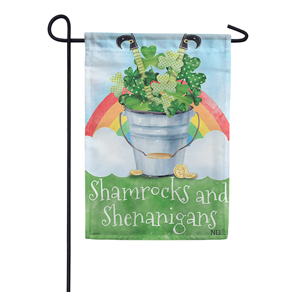 Shamrock Basket Dura Soft Garden Flag