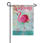 Floral Flamingo Dura Soft Garden Flag