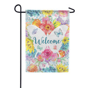 Butterfly Welcome Dura Soft Garden Flag