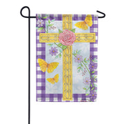 Floral Easter Cross Dura Soft Garden Flag
