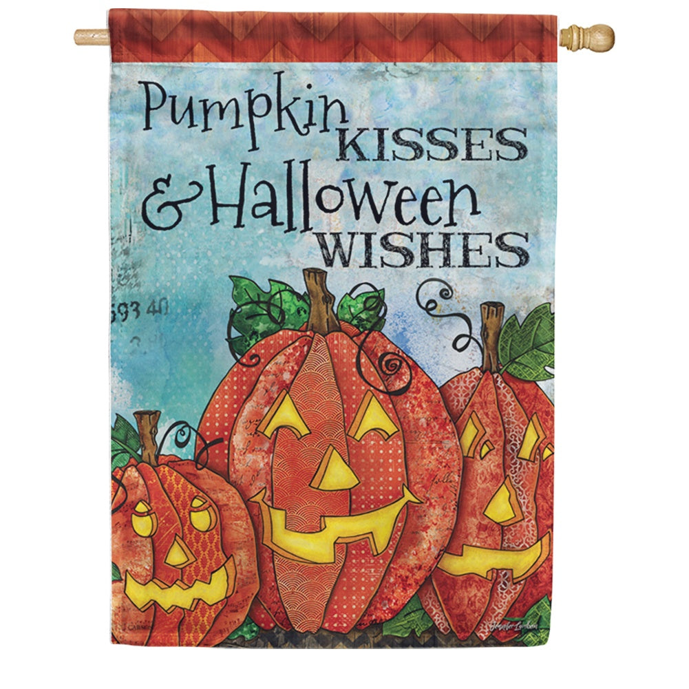 Pumpkin Kisses Dura Soft House Flag