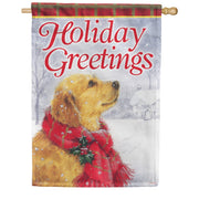 Friendly Holiday Greetings Dura Soft House Flag