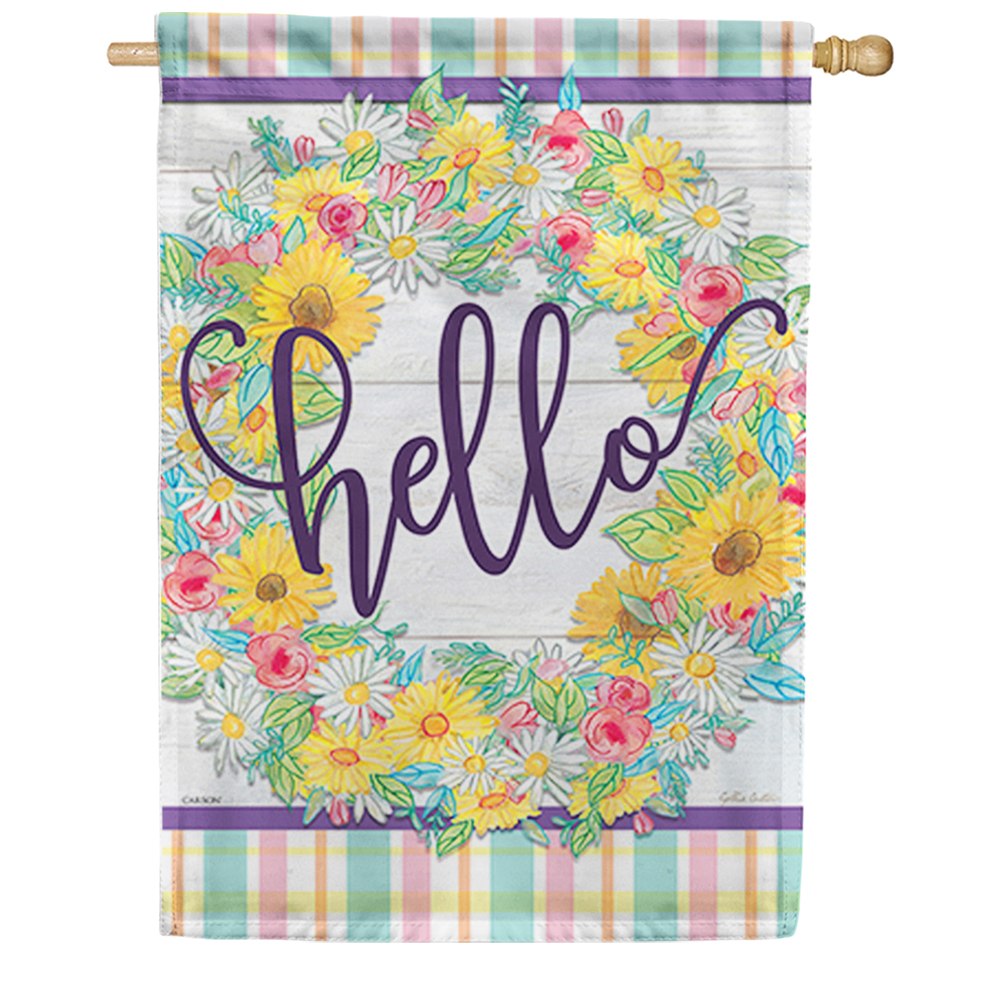 Farmhouse Wreath Dura Soft House Flag