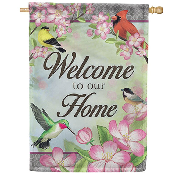 Floral Songbird Dura Soft House Flag
