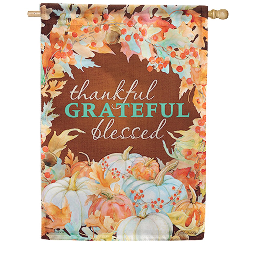 Thankful Blessed Dura Soft House Flag