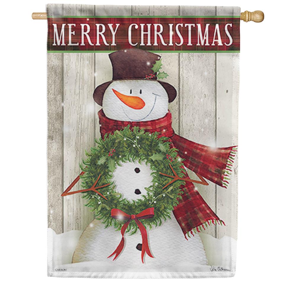Merry Snowman Dura Soft House Flag