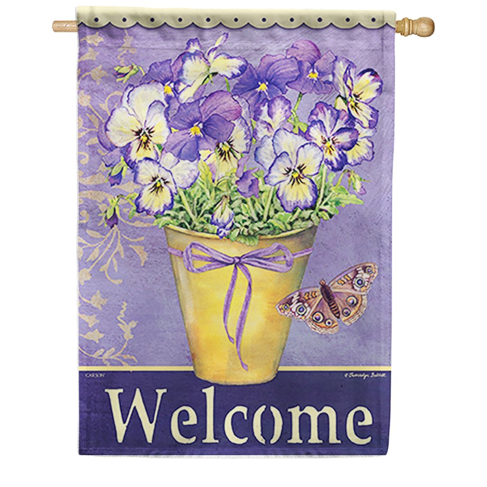 Happy Pansies Dura Soft House Flag