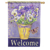 Happy Pansies Dura Soft House Flag