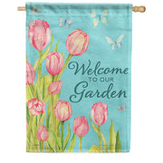 Tulips & Butterflies Dura Soft House Flag