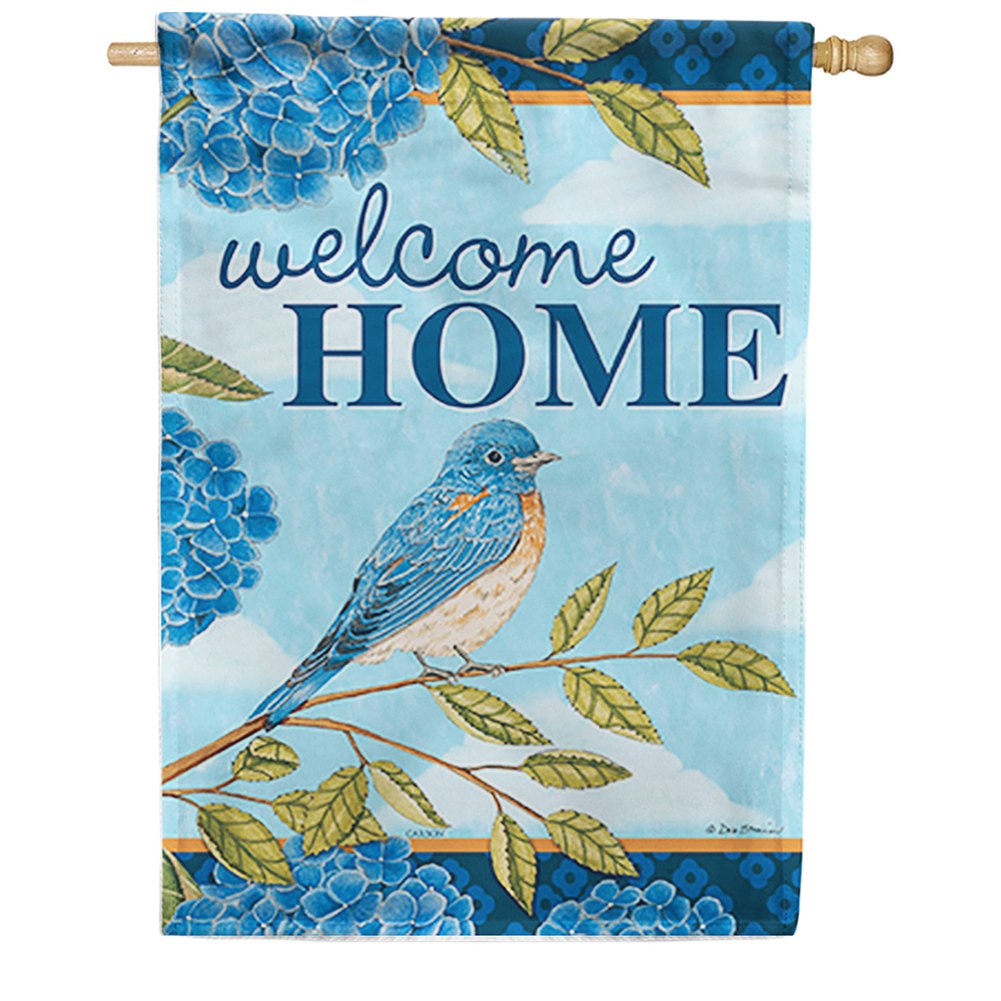 Hydrangea Bluebird Dura Soft House Flag