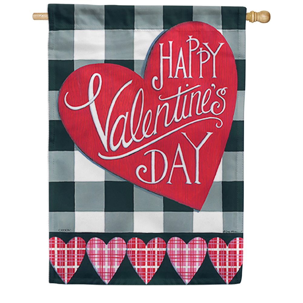 Buffalo Plaid Valentine Dura Soft House Flag