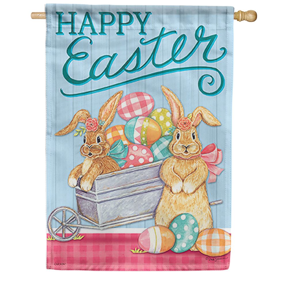 Bunny Wagon Dura Soft House Flag
