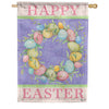Happy Easter Wreath Dura Soft House Flag