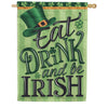 Eat, Drink, Be Irish Dura Soft House Flag