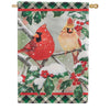 Cardinals in Holly Dura Soft House Flag