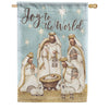 Nativity in Blue Dura Soft House Flag