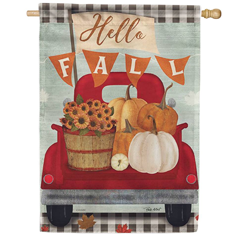 Hello Fall Dura Soft House Flag