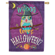 Whooo Loves Halloween? Dura Soft House Flag
