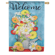 Daisy Watering Can Dura Soft House Flag