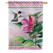 Hibiscus Hummingbird Dura Soft House Flag