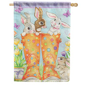 Boot Bunnies Dura Soft House Flag